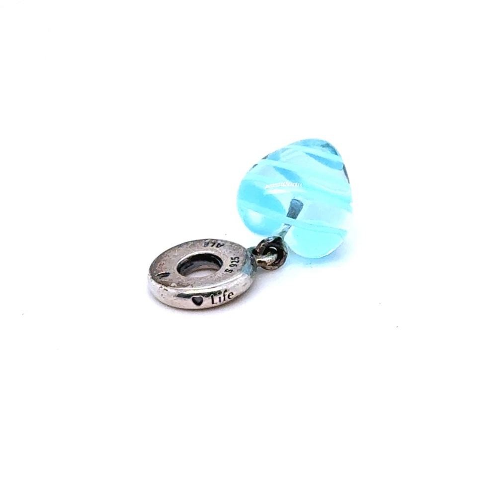 Pandora Blue Faceted Heart Charm - Picture 4 of 4